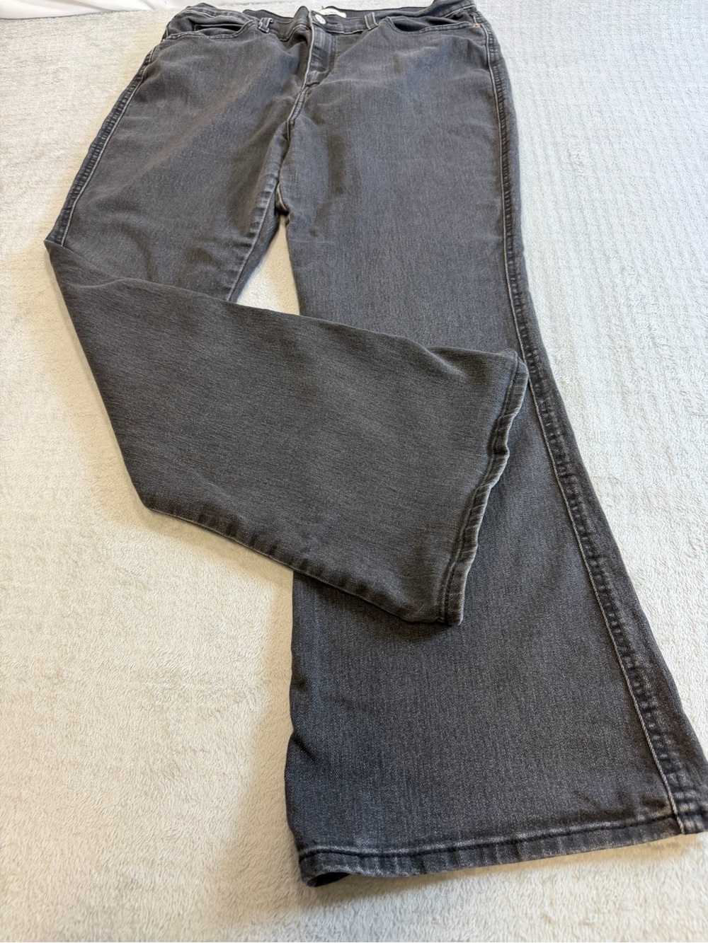 Levi Strauss Signature Heritage High Rise Flare Jeans Black Wash Size 14 W32